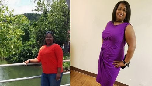 In the photo on the left, taken in 2017, Crystalland Hopper weighed 237 pounds. In the photo on the right, taken in 2018, she weighed 211 pounds. (Contributed by Crystalland Hopper)