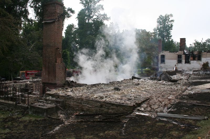 The McCarthy Cottage after it was damaged by fire.
