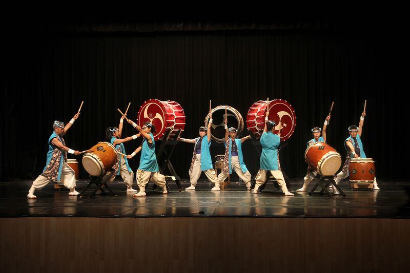 Matsuriza Taiko Drummers command the stage at JapanFest. 
Courtesy of JapanFest.