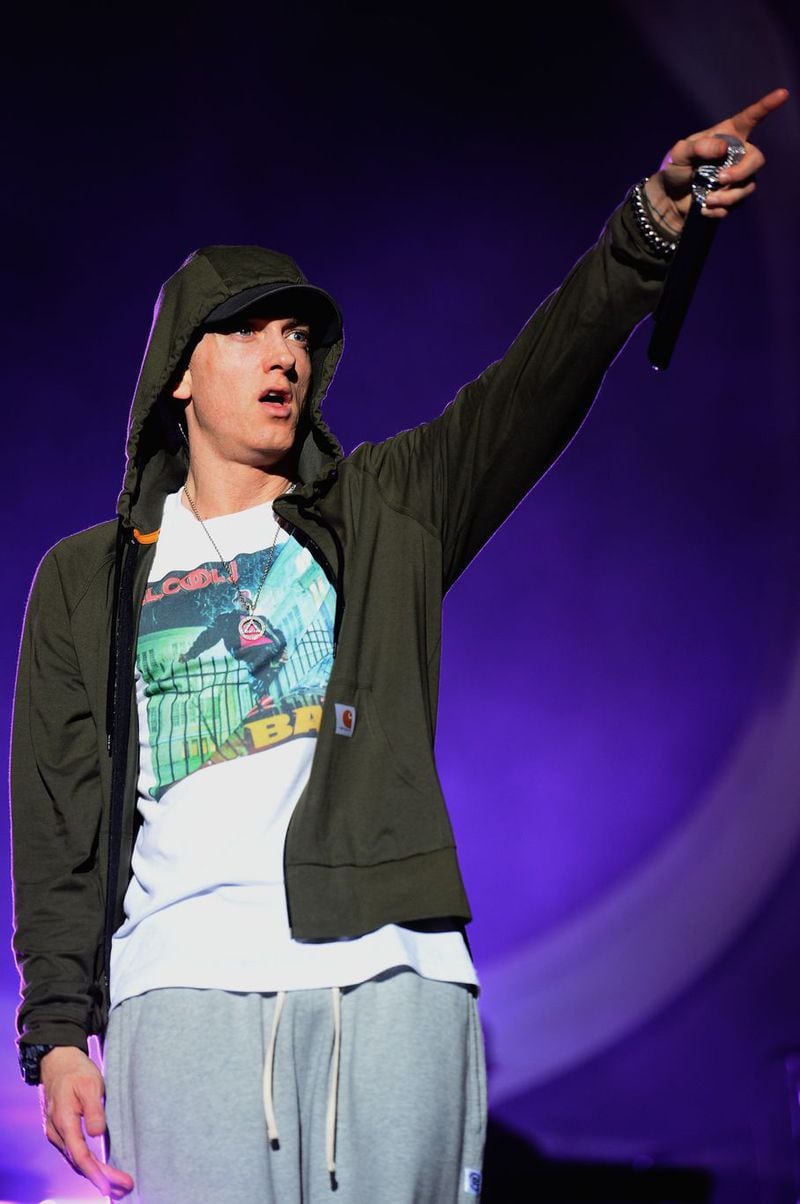 Eminem will headline one of two stages the second night of the fest. Photo: Getty Images.
