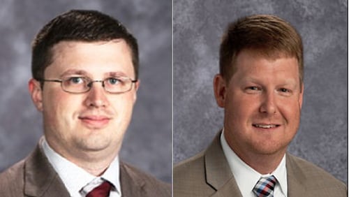 Bryce Fulcher (left) will become principal of Lanier Middle School and Brian Walker (right) will become principal of Mountain Park Elementary School.