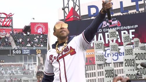 Ludacris performs at Truist Park during the ceremonies of the new 2021 World Series Champions on November 5, 2021. (Tyson Horne/tyson.horne@gmail.com)