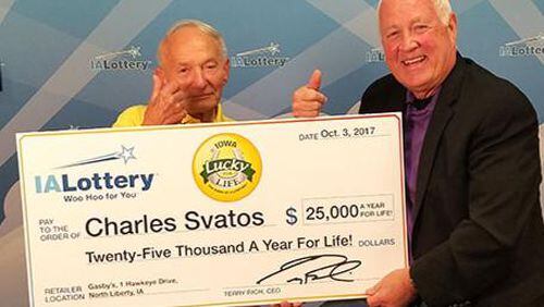 Charles Svatos said a fortune cookie predicted his lottery win. (Photo: Iowa Lottery)