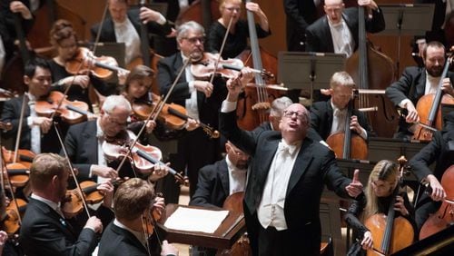Robert Spano conducts the Atlanta Symphony Orchestra during the opening concert of the 2018-19 season. CONTRIBUTED BY JEFF ROFFMAN