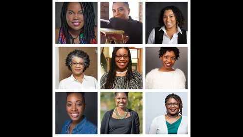 The Playwrights of Horizon Theatre's new project, "Black Women Speak." 
Top row: Chiwuzo Ife Okwumabua, Dana Stringer; Kelundra Smith. Middle row: Shay Youngblood; A'ndrea J. Wilson; AriDy Nox; Bottom row: Tramaine Brathwaite; Candrice Jones; Amina McIntyre