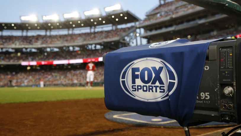 A Fox Sports television camera films a baseball game between the Atlanta Braves and the Washington Nationals, Saturday, June 22, 2019, in Washington. (Patrick Semansky/AP)
