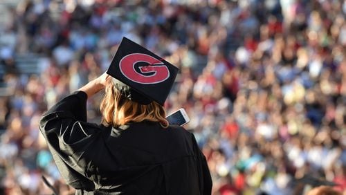 May 13, 2016 Athens, GA: UGA 2016 Spring Commencement. More than 5,500 graduates were eligible to participate in the ceremony. BRANT SANDERLIN/BSANDERLIN@AJC.COM
