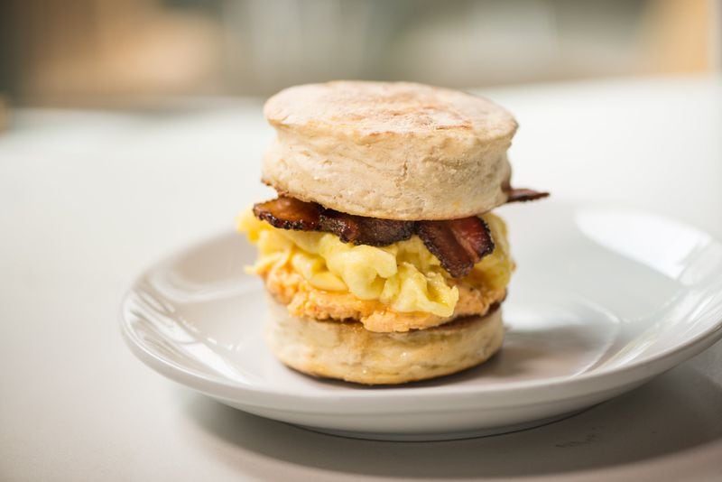 The Southern sandwich with egg, bacon, and pimento cheese. Photo credit- Mia Yakel.