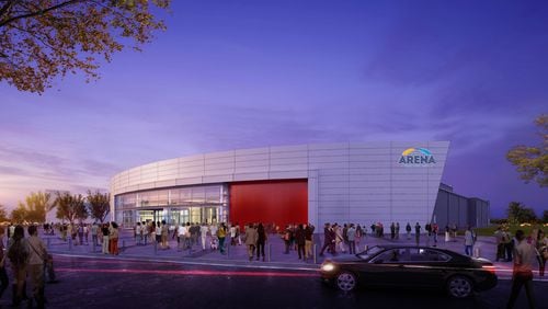 A rendering of the Gateway Center Arena @ College Park, which is slated to open in November and will operate under a partnership with the Fox Theatre.