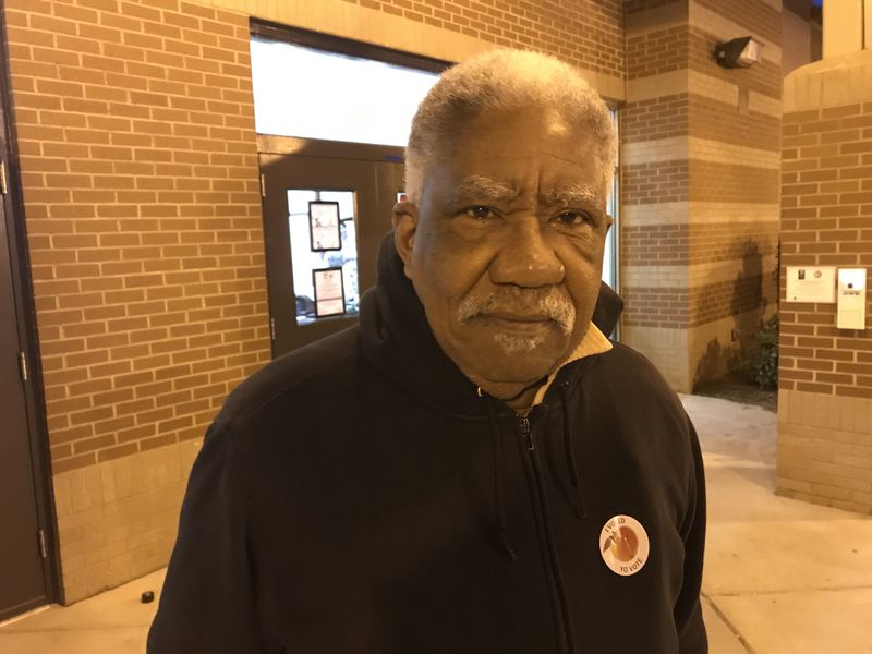 Hubert Thomas, 77, voted yes at Anderson-Livsey Elementary. TYLER ESTEP / TYLER.ESTEP@AJC.COM