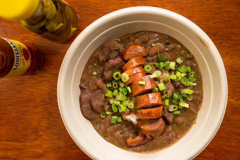 Red Beans and Rice with ham, tasso and andouille. Photo credit- Mia Yakel.