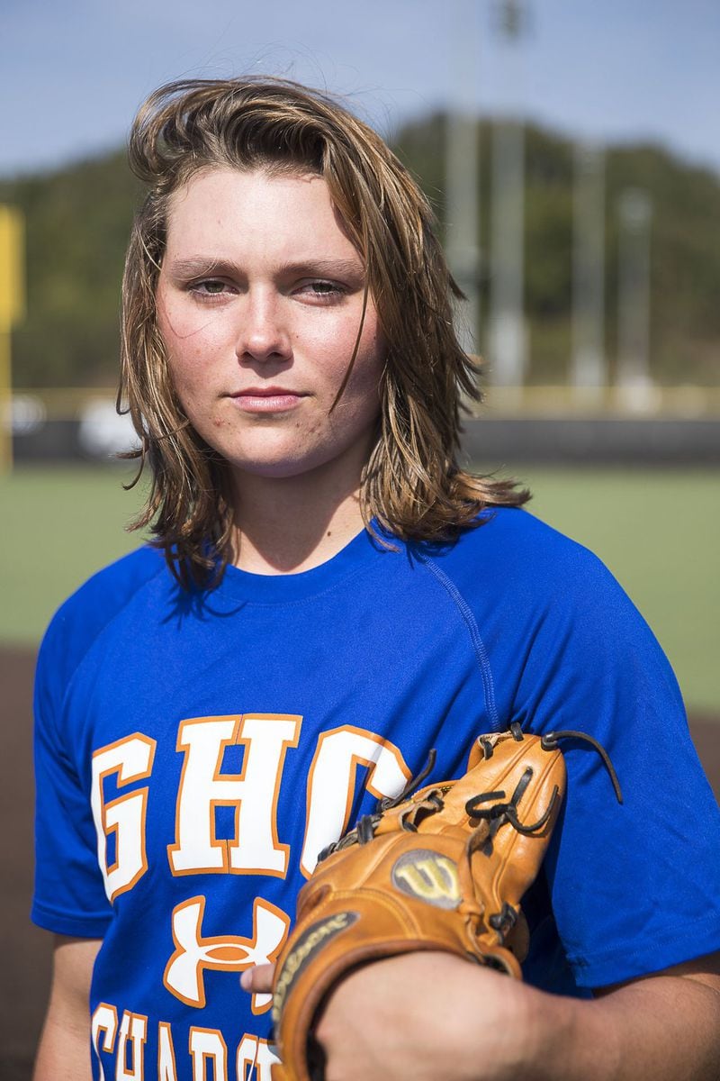 At 17, Ashton Lansdell landed a spot on the roster for the USA Baseball Women’s National Team. Now, she’s on the Georgia Highlands College baseball team. ALYSSA POINTER / ALYSSA.POINTER@AJC.COM
