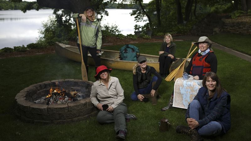Six women who have known each other for years through their book club took a Boundary Waters canoe trip together. They are, from left, Jane Stark, Donna Pickard, Pat Aubrecht, Cathy Burand, Lynn Allar, and Mary Benson. Burand has Boundary Waters experience and was involved in planning, but wasnât be able to go on the trip due to an injury. (Jeff Wheeler/Minneapolis Star Tribune/TNS)