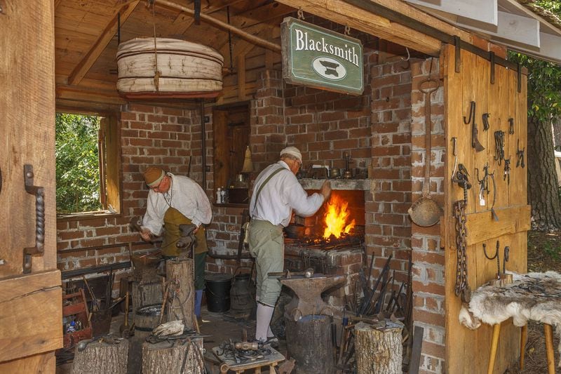 The Living History Park in North Augusta, S.C., contains a working blacksmith’s shop. CONTRIBUTED BY THE LIVING HISTORY PARK