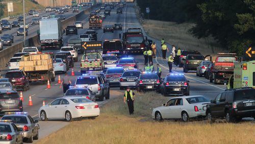 A police chase early Tuesday ended in a seven-vehicle crash on westbound I-20 in DeKalb County.The crash shut down multiple lanes of the interstate at Panola Road, causing heavy delays.