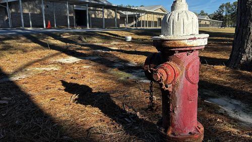 Fire hydrant 349 was out of service at Lyman Hall Elementary School in Hinesville on Dec. 21, 2023. (Photo Courtesy of Robin Kemp/The Current GA)