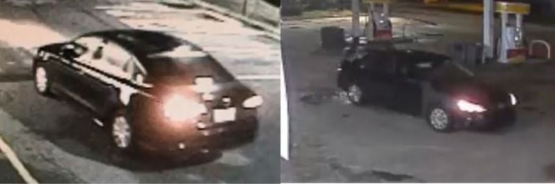 Surveillance photos show the car that police say was used by two men who robbed a Waffle House in Athens early Tuesday. (Credit: Athens-Clarke County Police Department)