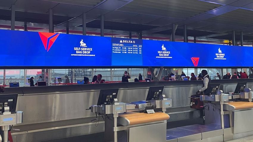 Delta's revamped check-in counters at JFK