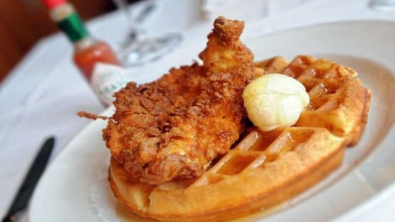 <p>Chicken and waffles at South City Kitchen.</p>