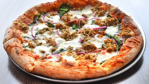 Meatball Pizza from Firepit Pizza Tavern / Chris Hunt for The Atlanta Journal-Constitution