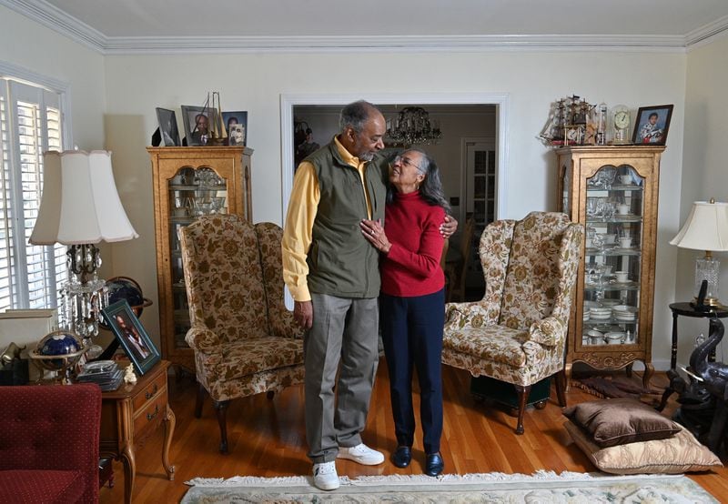 February 10, 2022 Atlanta - Portrait of Gwen and James Middlebrooks, who were married 61 years ago by Dr. Martin Luther King Jr., at their home in Atlanta on Thursday, February 10, 2022. (Hyosub Shin / Hyosub.Shin@ajc.com)