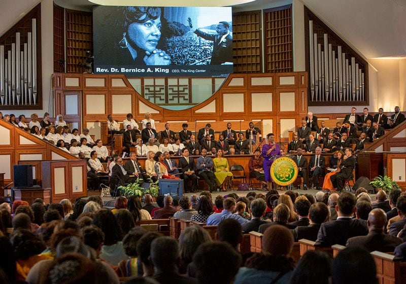 Keynote Speaker Dr. Bernice A. King - CEO, The King Center, spoke during the Martin Luther King, Jr. Annual Ecumenical Commemorative Service at Ebenezer Baptist Church located near The King Center in Atlanta on January 15th, 2018. The theme of the 2018 Observance was 'King:His Voice, His Teachings and His Love for Humanity.' (Photo by Phil Skinner)