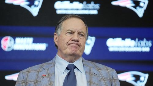Former New England Patriots head coach Bill Belichick faces reporters during an NFL football news conference, Thursday, Jan. 11, 2024, in Foxborough, Mass., to announce that he has agreed to part ways with the team. (AP Photo/Steven Senne, File)