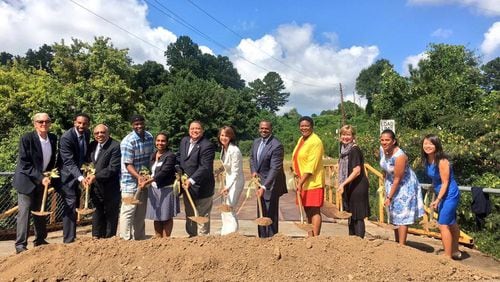 Mayor Kasim Reed broke ground recently on the new Proctor Creek Greenway. This will serve as the first project funded by TSPLOST. CONTRIBUTED