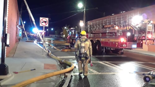 Gwinnett County Fire and Emergency Services responded to a fire at Main Street Mediterranean Cafe in downtown Duluth on Monday night.