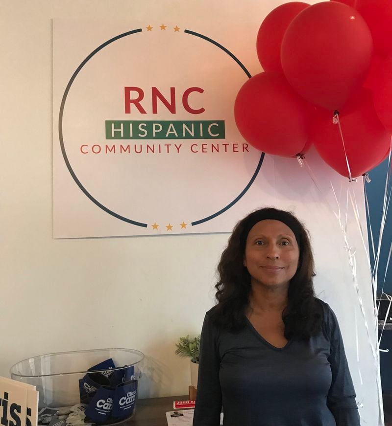 Maria Verde, an immigrant from Venezuela, attends the opening of the RNC's new Hispanic Community Center in Gwinnett County.