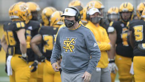 Kennesaw State coach Brian Bohannon's football team might soon play in Conference USA if all goes according to plan.  (PHOTO/Daniel Varnado)