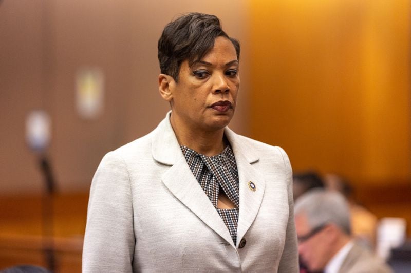 Fulton County Deputy District Attorney Adriane Love is seen during the ongoing “Young Slime Life” gang trial in Atlanta on Monday, October 23, 2023. (Arvin Temkar / arvin.temkar@ajc.com)