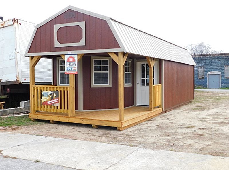Read Auto Sales in Mansfield, Georgia, also makes and sells tiny home shells under the name GA Builders. This lofted barn cabin shell sells for $9,046.