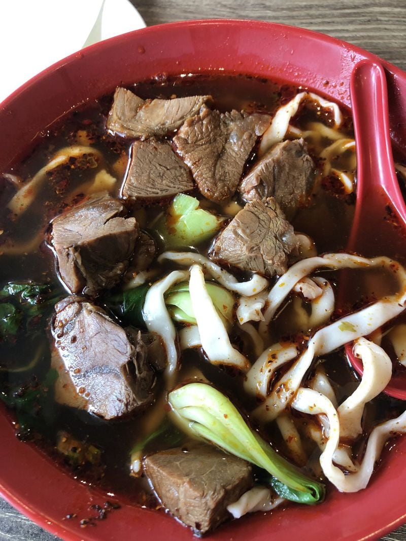 The spicy beef noodle soup at Xiao’s Way Noodle House in Johns Creek. CONTRIBUTED BY WENDELL BROCK