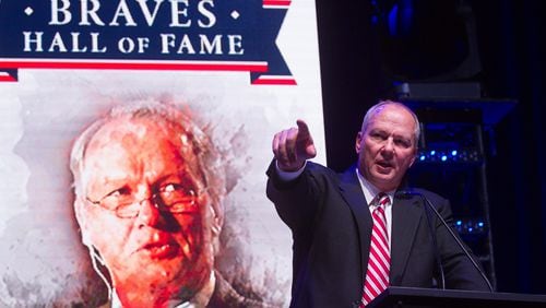 Joe Simpson, Braves broadcaster on Fox Sports South and Fox Sports Southeast, was inducted into the Braves Hall of Fame this year.