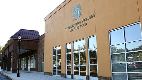 October 21, 2014 - Atlanta, Ga: The front entrance is shown of Ivy Prep at Kirkwood Tuesday morning, October 21, 2014, in Atlanta, Ga.. Ivy Prep Academy, a public charter school in Atlanta, has become a landowner and a landlord in a $14 million deal to purchase a shopping plaza in DeKalb County. Ivy Prep Academy plans to use vacant space in the shopping center to expand their school. PHOTO / JASON GETZ