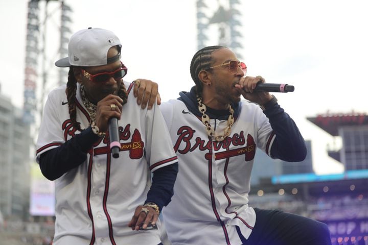 Atlanta rapper Ludacris close the celebrations at Truist Park in tribute to the 2021  World Series Champions, The Atlanta Braves on Friday, November 5, 2021.
Miguel Martinez for The Atlanta Journal-Constitution
