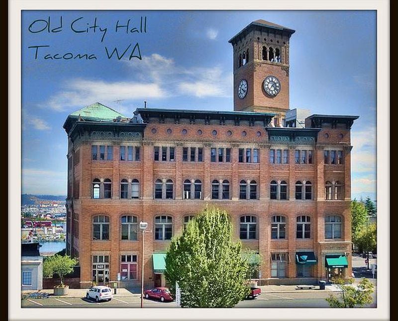 A view of the Old Tacoma City Hall. It was finished in late April of 1893 and was used as the seat for city government from the early 20th century until 1957.