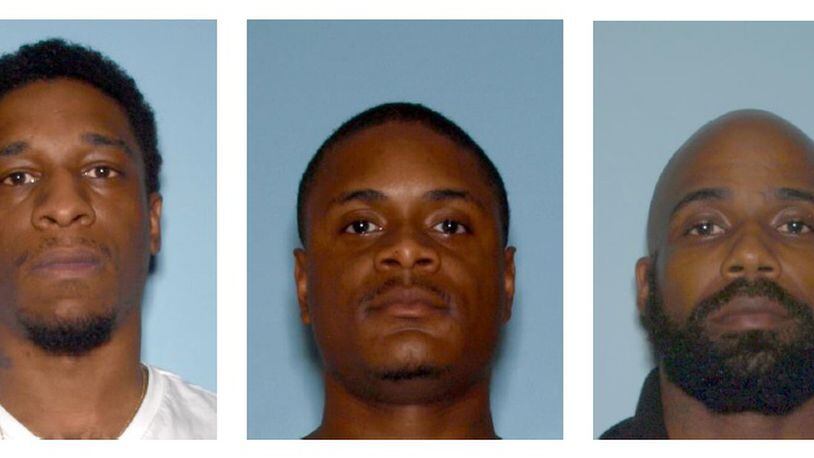Michael Jamar Dawson of Lithonia, Dontravious Mahone of Riverdale and Jemal Gines of Decatur. (Credit: Alpharetta Police Department)