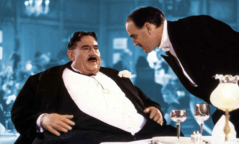 Mr. Creosote, played by Terry Jones, places his order with the maitre d’, played by John Cleese, in 1983’s “Monty Python’s The Meaning of Life.” CONTRIBUTED BY “MONTY PYTHON’S THE MEANING OF LIFE”