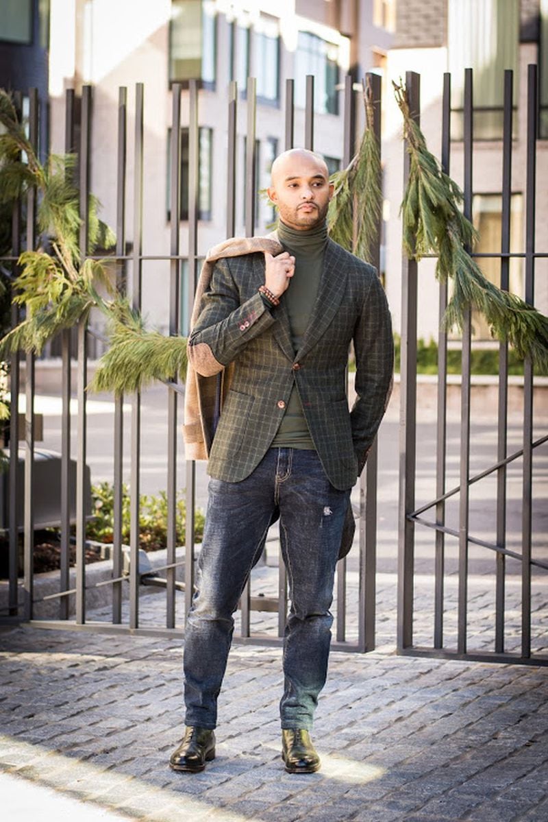 A traditional sport coat can be made more casual with jeans and a turtleneck instead of a collared shirt and tie. This outfit is still church-friendly and perfect for brunch and an afternoon matinee at the theater. 