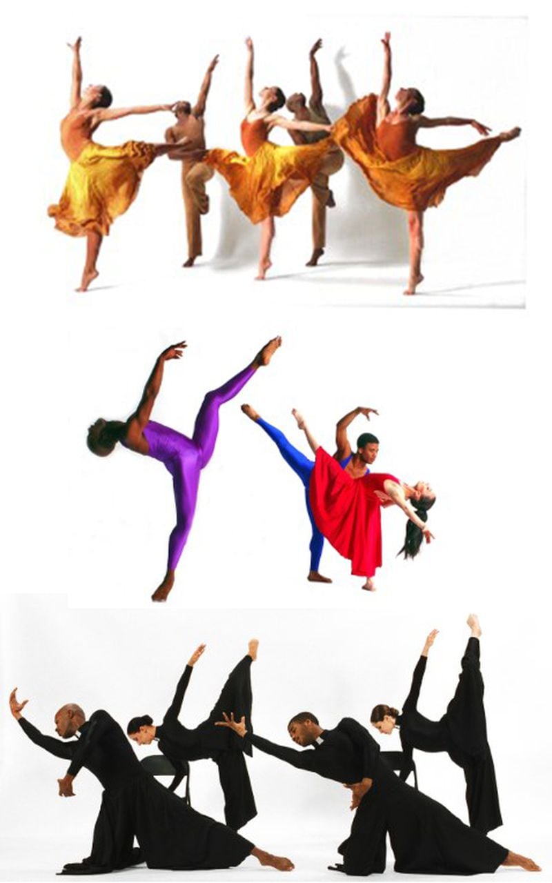 Three promotional images from the Wylliams/Henry Contemporary Dance Company show Gerard in group dances during his tenure with the Kansas City-based company. (Courtesy of Mary Pat Henry)