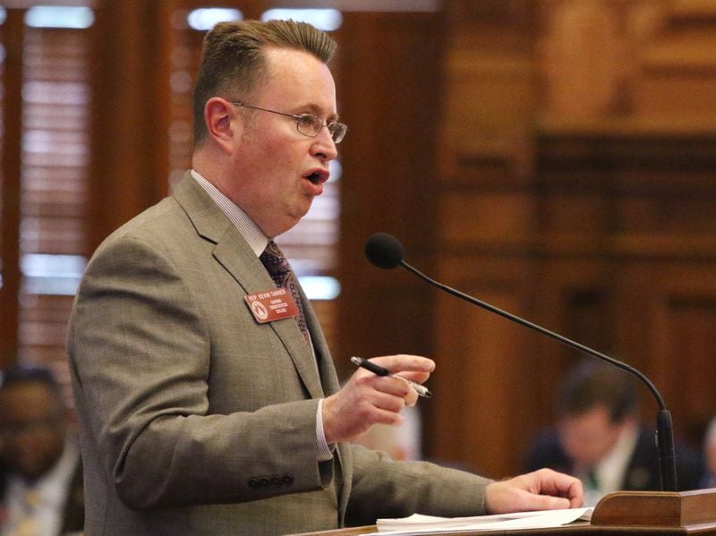 Republican state Rep. Kevin Tanner presents proposed legislation at the state Capitol in Atlanta on March 7, 2019. EMILY HANEY / AJC.com