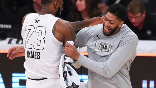 Back at last season' All-Star game, it was obvious that LeBron James and Anthony Davis really enjoyed each other's company. (Photo by Jayne Kamin-Oncea/Getty Images)