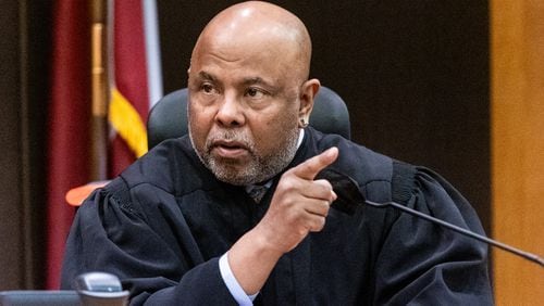  Fulton County Chief Judge Ural Glanville speaks to the jury ahead of opening statements at Fulton County Courthouse on Monday, Nov. 27, 2023.   (Steve Schaefer/steve.schaefer@ajc.com)