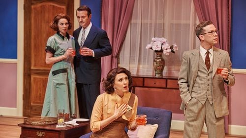 Ann Marie Gideon, Joe Knezevich, Courtney Patterson and Clifton Guterman play the closeted couples in Topher Payne’s “Perfect Arrangement” at Theatrical Outfit. CONTRIBUTED BY CHRISTOPHER BARTELSKI
