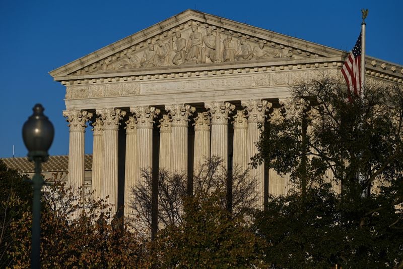 The U.S. Supreme Court in Washington on Nov. 9, 2022. The court will hear arguments today on a case regarding immigration policy. (Kenny Holston/The New York Times)
