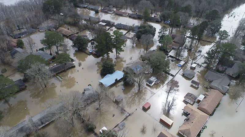 A northeast Jackson, Miss., neighborhood was still under a mandatory evacuation as flooding continued Monday.
