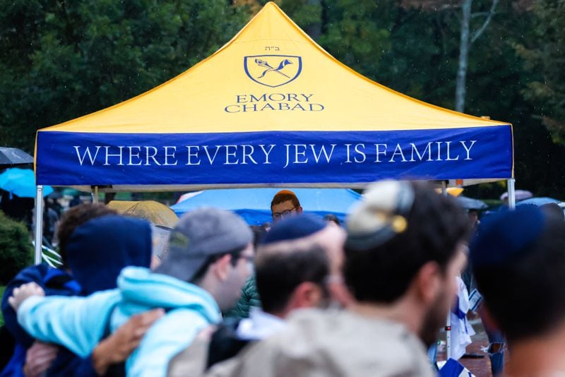 A vigil for Israel at Emory University in Atlanta on Wednesday, Oct. 11, 2023, came after Hamas militants waged a surprise attack on Israel over the previous weekend. (Arvin Temkar / arvin.temkar@ajc.com)