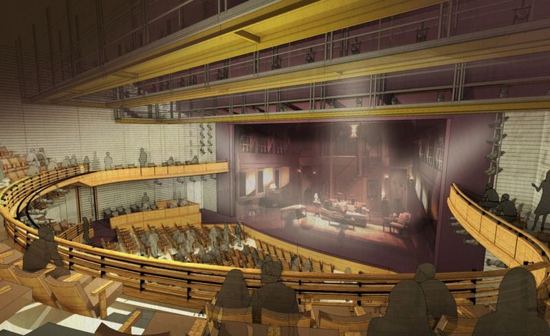 A conceptual drawing of the Alliance Theatre auditorium after the planned renovation.